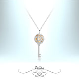 Key To My Heart Crystal Necklace - Light Citrine - Birthstone for November 2023