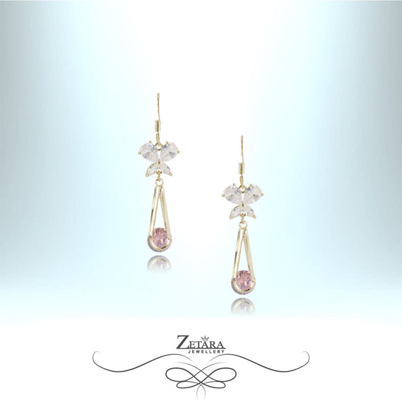 Silver with Gold - Tourmaline Teardrop Earrings - Birthstone for October 2023