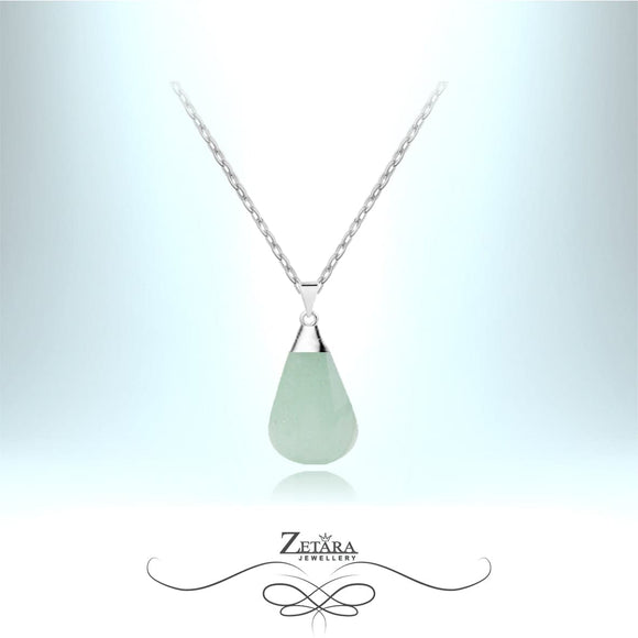 Light Aventurine Natural Stone Necklace - Birthstone for August 2023