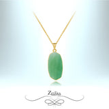 Green Aventurine Natural Stone Necklace (Gold) - Birthstone for August 2023