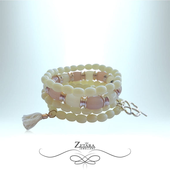 Siobhan Vintage Beaded Bracelet - Cream 2023