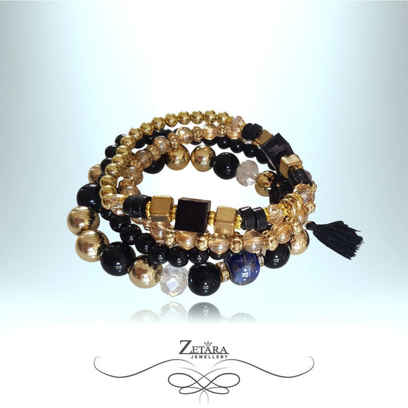 Lolita Women Fashion Vintage Crystal Bracelet - Black Color
