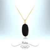 Natural Black Obsidian Necklace (Gold) - Birthstone for Scorpio 2022