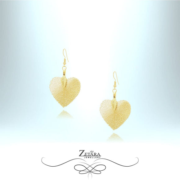 Flora Collection Cordate Leaf Earrings (S) - Gold 2023