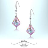 Czech Crystal Leaf Earrings - Light Violet 2023