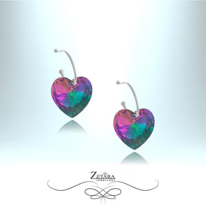 Czech Crystal "French Ultramarine" Heart Earrings 2023