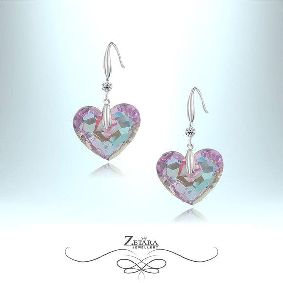 Czech Crystal-Light Iris Heart Earrings 2023