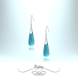 Natural Turquoise Stone Earrings - Birthstone for December 2023