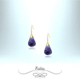 Lapis Lazuli Stone Earrings (Gold) - Birthstone for December 2023
