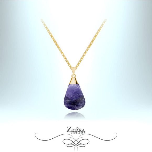 Lapis Lazuli Stone Necklace (Gold) - Birthstone for December 2023