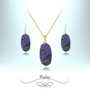 Lapis Lazuli Stone Set (Gold) - Birthstone for December 2023