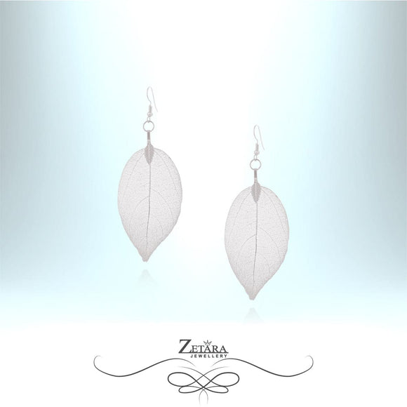 Flora Collection - Light Silver Leaf Earrings 2023