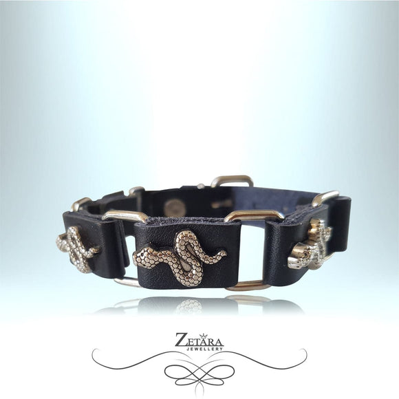Zetara MEN - Leather Men Bracelet with Stainless Steel 