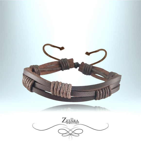 Zetara Men Leather Bracelet Brown - MB0073 2023