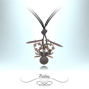 Zetara MAN - Tarantula Charm Leather Necklace with Adjustable Chain 2022