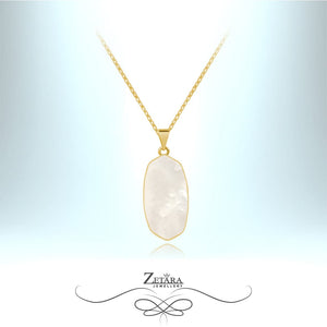Mother of Pearl White Shell Necklace - Birthstone for June 2023