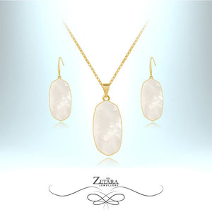 Mother of Pearl White Shell Set-Birthstone for June 2023