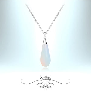 Natural Moonstone Necklace-Birthstone for June 2023 Sterling Silver
