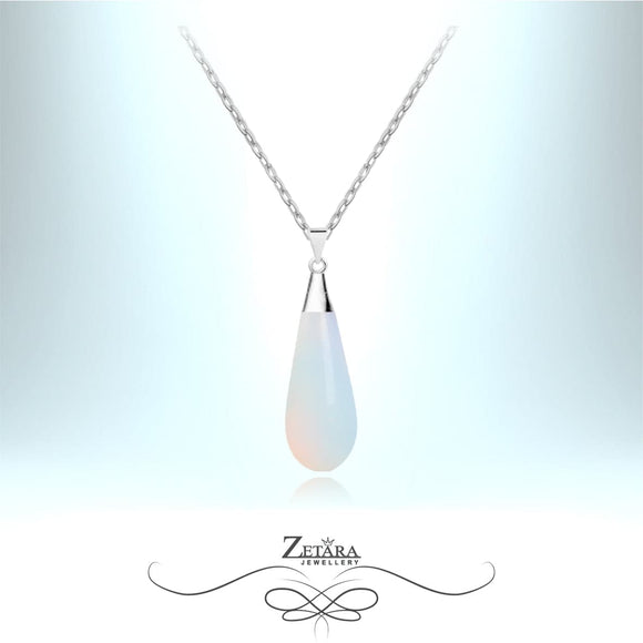Natural Moonstone Necklace-Birthstone for June 2023 Sterling Silver