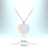 Natural Moonstone Heart Necklace - Birthstone for June 2023