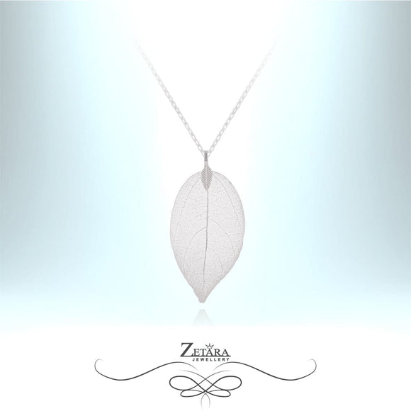 Flora Collection - Light Silver Leaf Necklace 2023