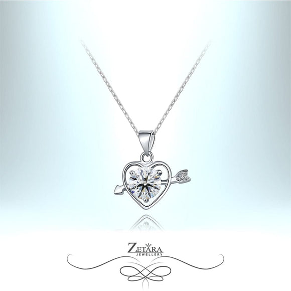 Rosalina Crystal Heart Necklace - Clear Diamond - Birthstone for April 2023