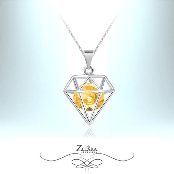 Lolita Crystal Necklace - Light Citrine - Birthstone for November 2023