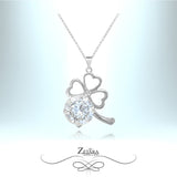 Good Luck Four Leaf Clover Necklace -Cliar Diamond- Birthstone for April 2023