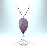 Flora Collection Aristate Leaf Necklace - Purple 2023