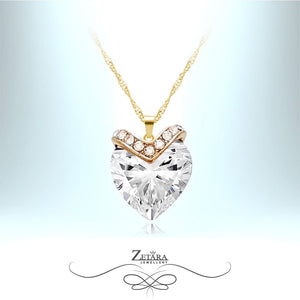 Nights in White Satin Crystal Heart Necklace- Birthstone for April 2023