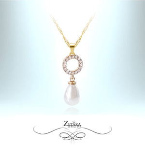 New Luck Italian Crystal Necklace - Freshwater White Pearl 2023