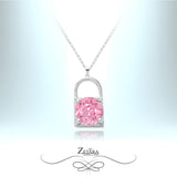 Sweetheart Love Lock Necklace - Light Tourmaline - Birthstone for October 2023