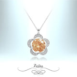 Lotus Crystal Necklace - Light Citrine - Birthstone for November 2023