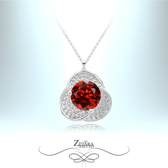 Secret Water Lily Crystal Necklace - Ruby - Birthstone for July 2023