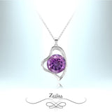 Love Connection - Crystal Heart Necklace - Amethyst - Birthstone for February 2023