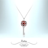 Key To My Heart Crystal Necklace - Ruby - Birthstone for July 2023