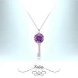 Key To My Heart Crystal Necklace - Amethyst - Birthstone for February 2023