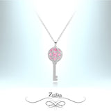 Key To My Heart Crystal Necklace - Light Tourmaline - Birthstone for October 2023