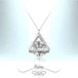 Bermuda Triangle Crystal Necklace - Clear Diamond - Birthstone for April 2023