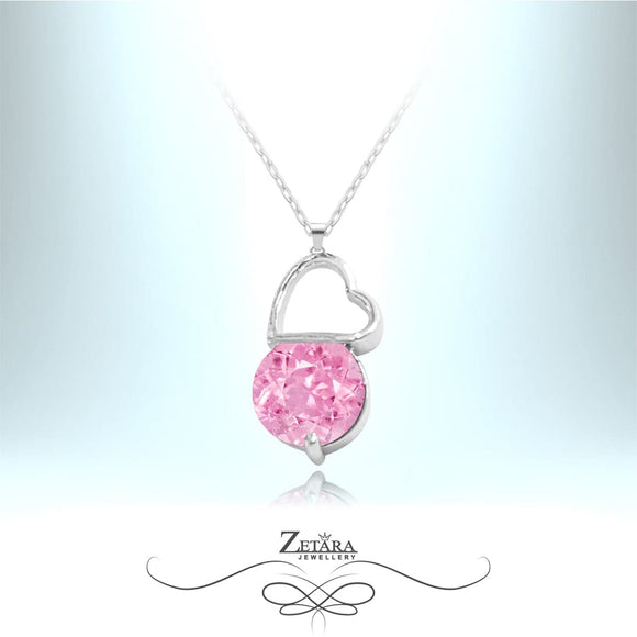 Love Connection 1  - Crystal Heart Necklace - Light Tourmaline 2023