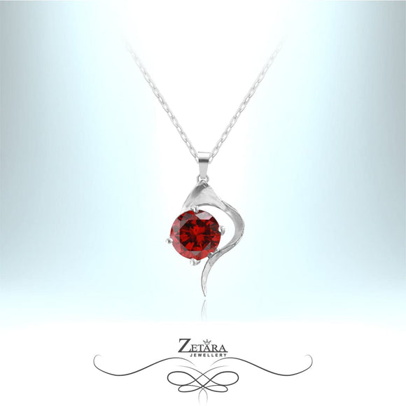 Lora Crystal Necklace - Ruby - Birthstone for July 2023