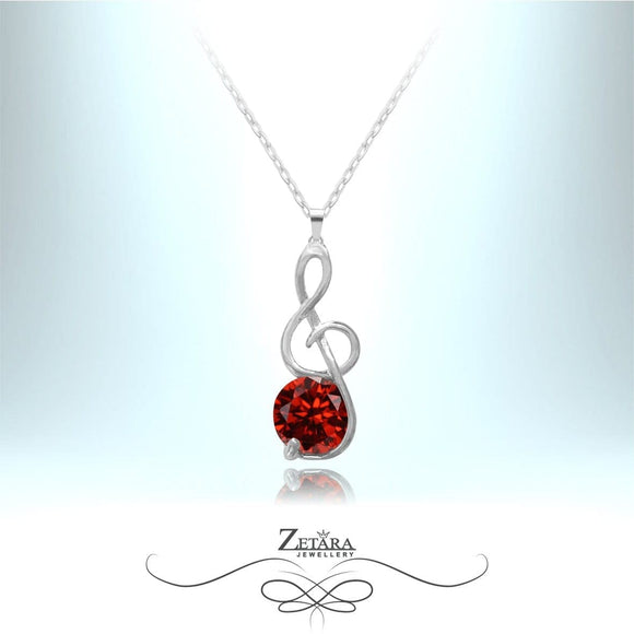 Crescendo Crystal Necklace- Ruby - Birthstone for July 2023