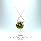 Love Connection 1 - Crystal Heart Necklace - Peridot 2023