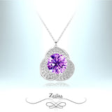 Sacred Water Lily Crystal Necklace - Amethyst - Birthstone for February 2023