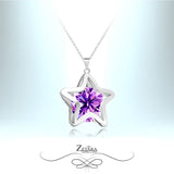 Vega Star Crystal Necklace - Amethyst - Birthstone for February 2023
