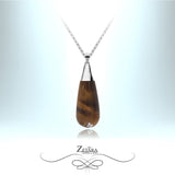 Tigers Eye Stone Necklace (Silver) - Birthstone for November 2022