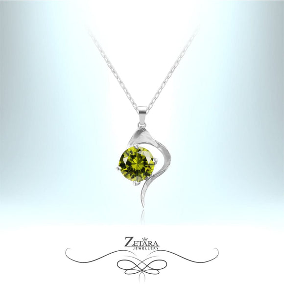 Lora Crystal Necklace - Peridot - Birthstone for August 2023