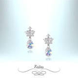 Czech Crystal Multicolor Silver Crown Earrings 2023