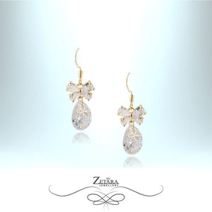 Silver with Gold - Clear Butterfly Earrings 2022