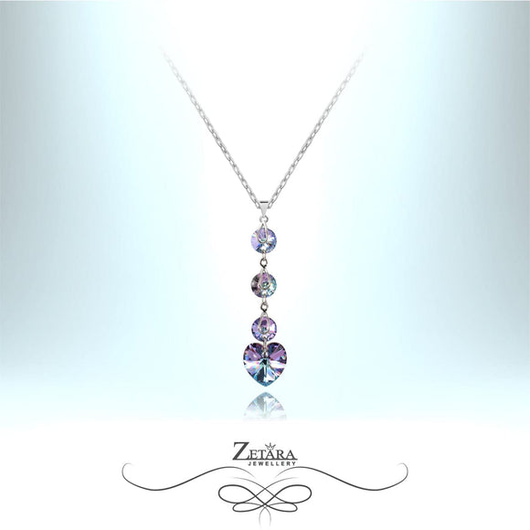 Malina Crystal Heart Silver Necklace - Amethyst - Birthstone for February 2023